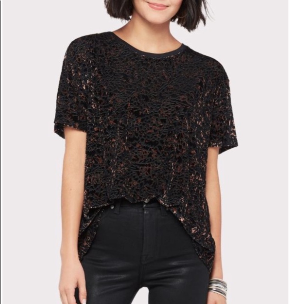 NWOT Free People Velvet Cheetah Top